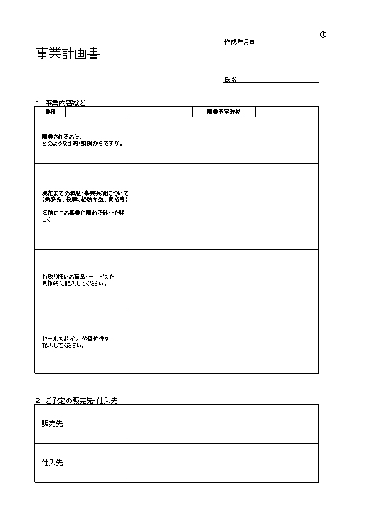 事業計画書01